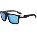 Gafas de sol deportivas polarizadas con montura negro mate y lentes de espejo azul - Montura Negra Mate Lentes de Espejo Azul