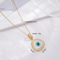 Collana in rame placcato oro 18K con ciondolo occhio turco blu e piccoli cristalli - Oro (Z2493)