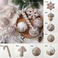 Set di decorazioni natalizie in oro champagne e bianco glitterato in varie forme - 8-18cm Misto / Oro Champagne Stile-B Set di 8