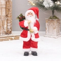 Stehender Weihnachtsmann Puppe 30cm Weihnachtsfenster Deko festliche Feier Display Requisite - Klassischer Rot-Weißer Samtstil (YJ28004)