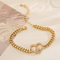 Gold Cuban link bracelet featuring a sparkling heart-shaped Virgin Mary pendant for women - Heart Virgin Mary Style / Gold