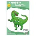 Green T-Rex dinosaur foil balloon for birthday party decorations, size 86x83cm - T-Rex