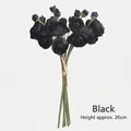 Artificial black ranunculus wedding bouquet with 26cm tall stems for home decor - Height approx 26cm / Black