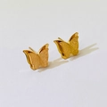 Orecchini a farfalla opachi in acciaio inossidabile oro rosa per donne - Stud orecchini / Oro