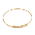 Vintage goldener Edelstahl Halsreif mit gedrehtem Kabeldesign und Perlen für Damen - Gold (KN31876-Z)