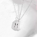 Minimalistische Halskette aus 925 Sterlingsilber mit Geisteranhänger in Mattoptik - Schutz Monster Halskette Damen-Cartoon Geist