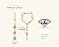 Elegant 18k gold plated 925 sterling silver moissanite tassel drop earrings for women - 0.18ct+0.18ct / Gold