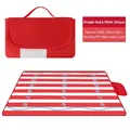 Foldable red and white striped Oxford picnic mat with waterproof PVC backing layer - Simple Red and White Stripes
