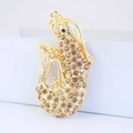 Sparkling gold turtle keychain with champagne rhinestones for handbags or keys - Coffee Lobster