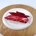 Red acetate leaf hair claw clip with white veins marble pattern and 10cm size dimensions - 10cm / Red