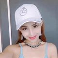 White baseball cap featuring silver star ring and metallic brim hoops for women - [circular Five-pointed Star] White