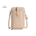 Petit sac à bandoulière abricot en cuir PU pour téléphone avec sangle réglable - Abricot