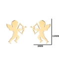Minimalist gold angel cupid earrings in stainless steel with a polished metal finish - Cupid / Gold