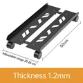 Adjustable black CPU stand with wheels, 20-26cm width extension and 1.2mm steel - 1.2mm Cold Rolled Steel Stretchable Black