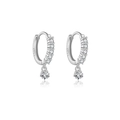 S925 Sterling Silber Stern Ohrringe mit klarem Zirkonia in poliertem Finish Design - Versilbert Weißer Zirkonia