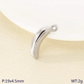 Silver stainless steel banana pineapple pendant accessory, 19x4.5mm size - Silver Peeled Banana (KLJ10820-Z)