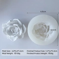 3D rose flower succulent silicone mold for DIY candles and handmade crafts - Succulent H-0825