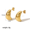 Polierte 18k vergoldete Edelstahl Tropfenstecker für Damen, 19,5x11mm Maße - Gold (TE6004-G)