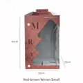 Rotbraune Weihnachts-Geschenkbox mit Fenster und Webmuster, Maße 40x25x25cm - Rotbraun Gewebt Klein
