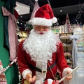 Classic plush Santa Claus figure in red velvet suit with gift bag and staff decoration - Santa Claus Set (Hat+Beard)