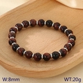 8mm red tiger eye bead bracelet for men and women with silver spacers and elastic cord - Red Tiger Eye Style (KB183245-TLX)
