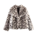 Damen-Leopardenmuster-Kunstpelzjacke in Creme und Braun mit hochwertiger Textur - XS / Leopardenmuster