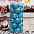 Light blue Christmas ball set in cylindrical tube with shiny, matte and glitter finishes - Glossy/Matte/Glitter Mixed / 6cm / Blue