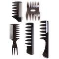 Five-piece professional black styling hair comb set for men's vintage oil hair looks - Black 5-Piece Barber Comb Set