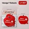 Autocollants de Noël en forme de pomme avec Merry Christmas pour sceller les cadeaux - LY-997 (Autocollant de Pomme)