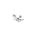 Detail of silver gecko screw back earring with sparkling zircon stones and steel post - Geometric Crystal Style (13#)