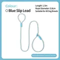 Blue 1.5m braided nylon slip lead dog training leash with adjustable slider for all breeds - 1.5m*0.8cm / Blue