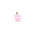 Hand-painted pink glass fish pendant with blue eye detail and white stripes for DIY jewelry - Gold Pink Fish (Single Hole 3#)