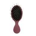 Pink cartoon boar bristle hairbrush with ergonomic handle on a plain white background - Elastic Paint Brick Red (Boar Bristle)