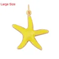 Golden starfish charm pendant with bright yellow enamel finish for beach jewelry - Large Neon Yellow Starfish