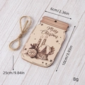 Rustic mason jar shaped wooden Christmas ornament with Merry Christmas laser engraving - Candle Snow Globe Pattern (GJ09G)