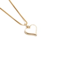 Collana a cuore placcata in oro con intarsio in smalto bianco e catena veneziana - S0481 Occhio del Diavolo Bianco + Catena a Scatola / Cuore Bianco