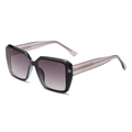 Square black sunglasses with purple gradient lenses and thick frames for men and women - Black Grey Frame Gradient Grey Lens