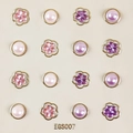 Pink and purple 3D butterfly nail charms and flower gems set on card, 16 pieces - EGS007-Round/Flower Pink/Purple