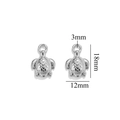 Silver stainless steel sea turtle charms for DIY jewelry making with dimensions 18x12mm - Steel Color Turtle-548