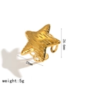 Top view of gold starfish open ring with dimensions 28mm and 26.6mm on white background - Gold Pentagram Star Open Adjustable Ring (TR60588-G)