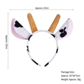 Cute plush cow ear headband with horns for Halloween parties 23cm width - Soft Brown Horn Cow Ears