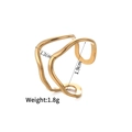 Detailed dimensions of wave-shaped double line gold adjustable stainless steel ring - Style Q (Wave Double Line)