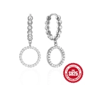 Elegante Creolen aus 925er Sterlingsilber mit Mikro-Zirkonia-Kristallen in weißem Finish - 925er Silber / Silber