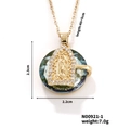 Specifiche delle dimensioni per ciondolo Madonna in rame e zirconi con catena da 45cm - Stile Blu Iridescente (N00921-1)