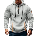 Grauer Kapuzenpullover für Herren mit orangefarbenen Reißverschlüssen und Sportpassform - S / Grau