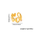 Detail of gold chain link ring showing dimensions 1.1cm width and weight 2.7g - Adjustable Open / Horsebit Link Ring (TYGR0148)