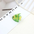 Green and yellow tropical fish hair clip made of resin with sparkling rhinestone eye - Style 8-Green Yellow Striped Fish