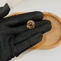 Sparkly leopard print round bead charm in gold and black for DIY jewelry making - 16mm Classic Leopard Round Bead