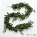 Christmas pine needle garland with natural pine cones, 180x15cm, dark green finish - PE Pine Cone Garland 1.8M