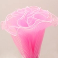 Pink pleated tulle wrapping mesh with decorative white pearl wavy edges for flower bouquets - Pearl Wave Mesh (28cm*4 Yards) / Deep Pink